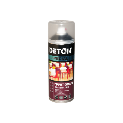 Грунт-эмаль для пластика Черный "DETON Special" - Аэрозоль 520  ml